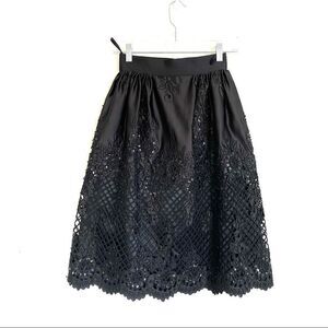 EDWARD ACHOUR FOLA MESH EMBROIDERED Tulip Midi skirt